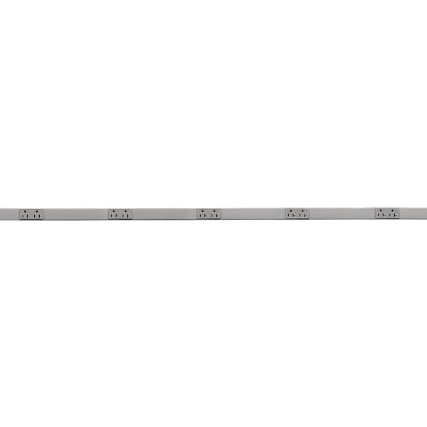 Metal PlugTrak, 20A 125V, 2 Circuit, 6 Receptacle, 6' Length, Gray